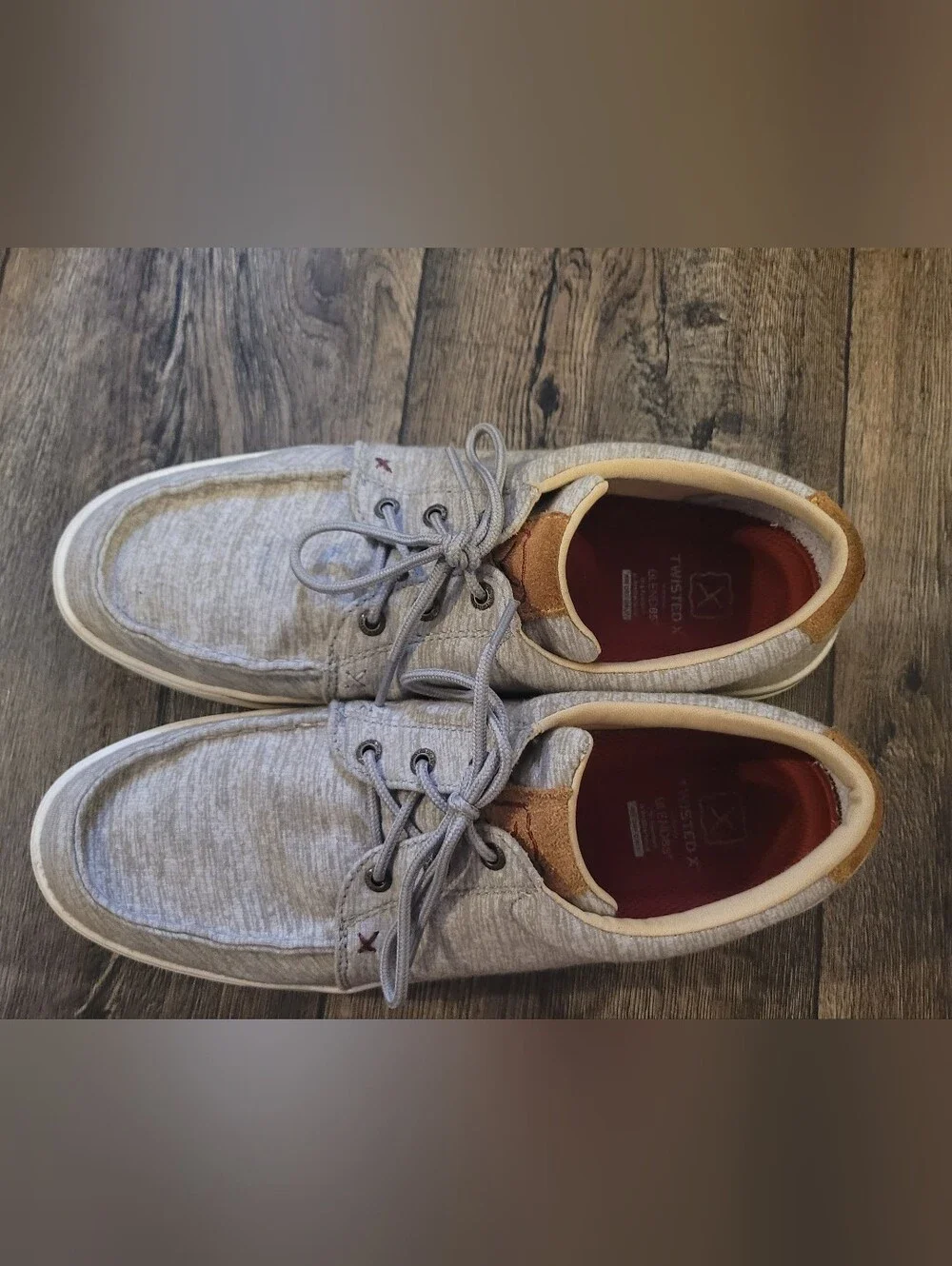 Men's Twisted X Casual Light Gray Canvas Lace-Up Shoes. Size 12